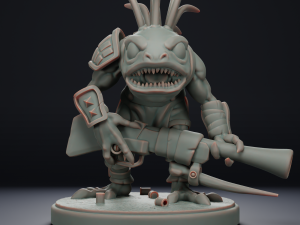 Murloc Hunter - World of Warcraft 3Dプリントモデル