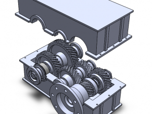 2-stage reduction gearbox 3D मॉडल