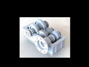 2-stage reduction gearbox 3D Model