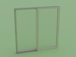 Большое раздвижное окно 200х200. 3D Модель