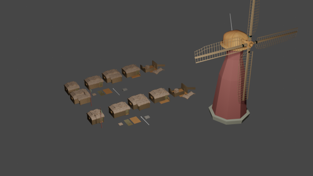 Village Builds for game 3D Model .c4d .max .obj .3ds .fbx .stl .blend 