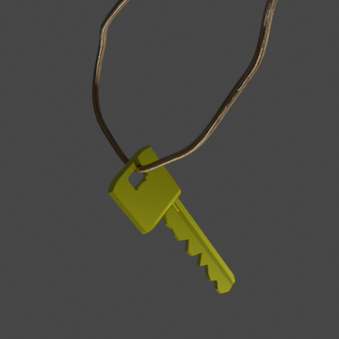 Low-poly key 3D Model .c4d .max .obj .3ds .fbx .stl .blend 