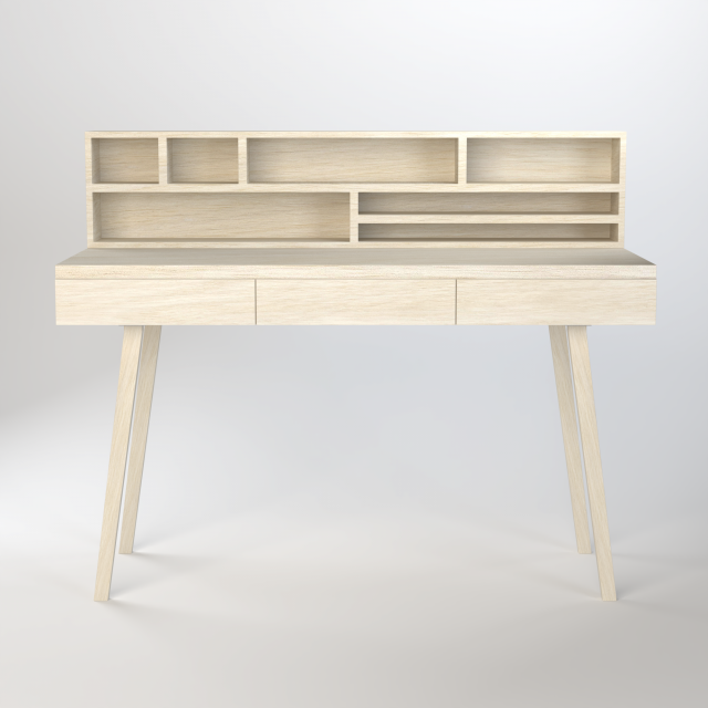 Modern wood writing desk Modelo 3D .c4d .max .obj .3ds .fbx .stl .blend 