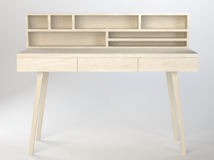 Modern wood writing desk Modelo 3D