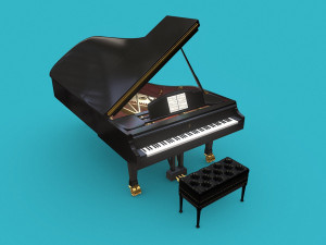 Grand piano Steinway Sons 3D Model