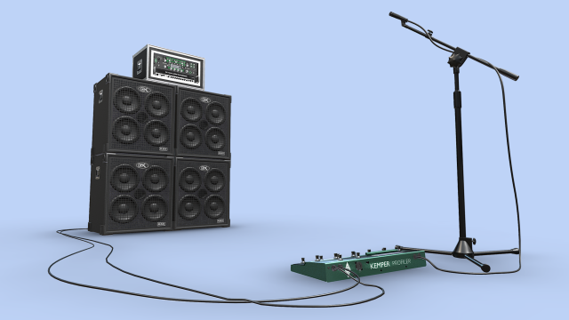 BASS RIG KEMPER GALLIEN KRUEGER SHURE SM57 3D Model .c4d .max .obj .3ds .fbx .stl .blend 