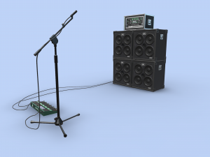 BASS RIG KEMPER GALLIEN KRUEGER SHURE SM57 3D Model