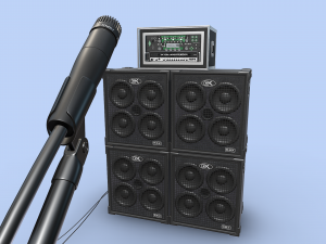 BASS RIG KEMPER GALLIEN KRUEGER SHURE SM57 3D Model