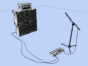 PLATAFORMA DE BAIXO KEMPER GALLIEN KRUEGER SHURE SM57 Modelo 3D