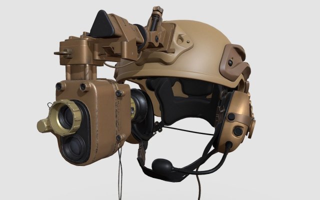 HELMET NIGHT VISION 3D Model .c4d .max .obj .3ds .fbx .stl .blend 
