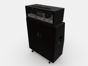 Metal Guitar Amp Stack Stage Modello 3D