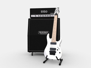 Metal Guitar Amp Stack Stage 3D-Modell