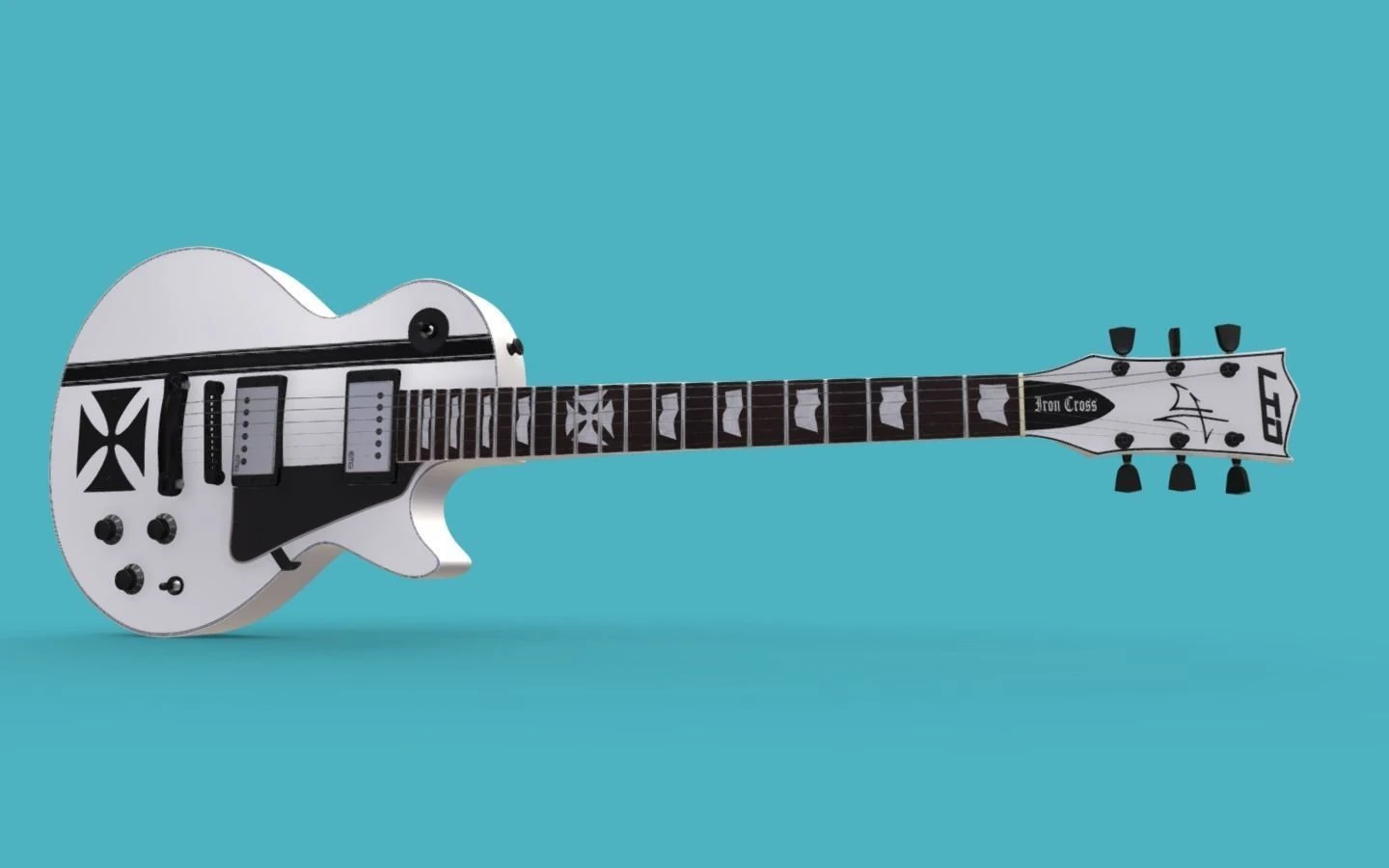 HETFIELD ESP-LTD IRON CROSS 3D Model .c4d .max .obj .3ds .fbx .stl .blend