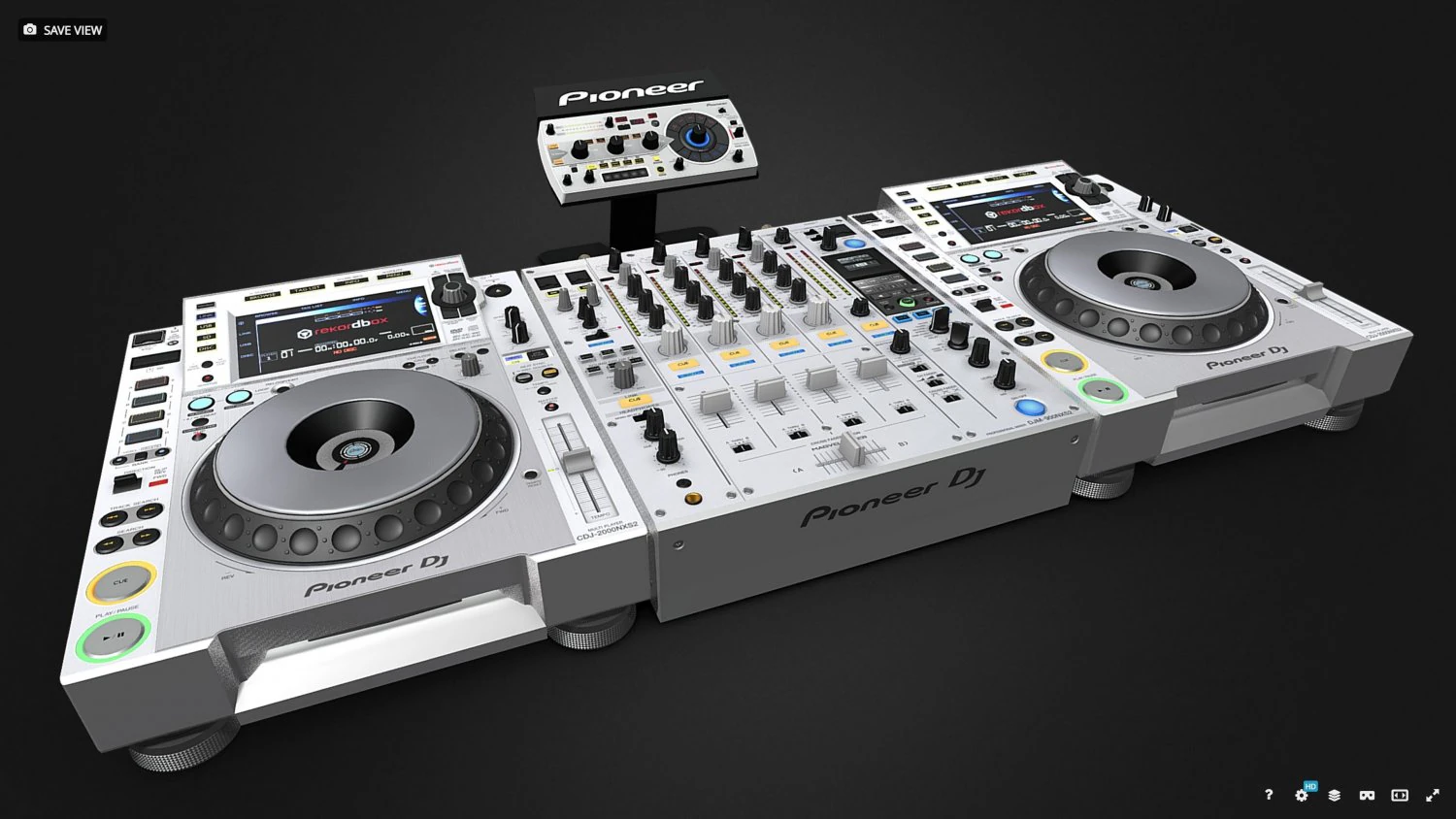Pioneer DJM-900NXS2-CDJ-2000NXS2 3D Model .c4d .max .obj .3ds .fbx .stl .blend
