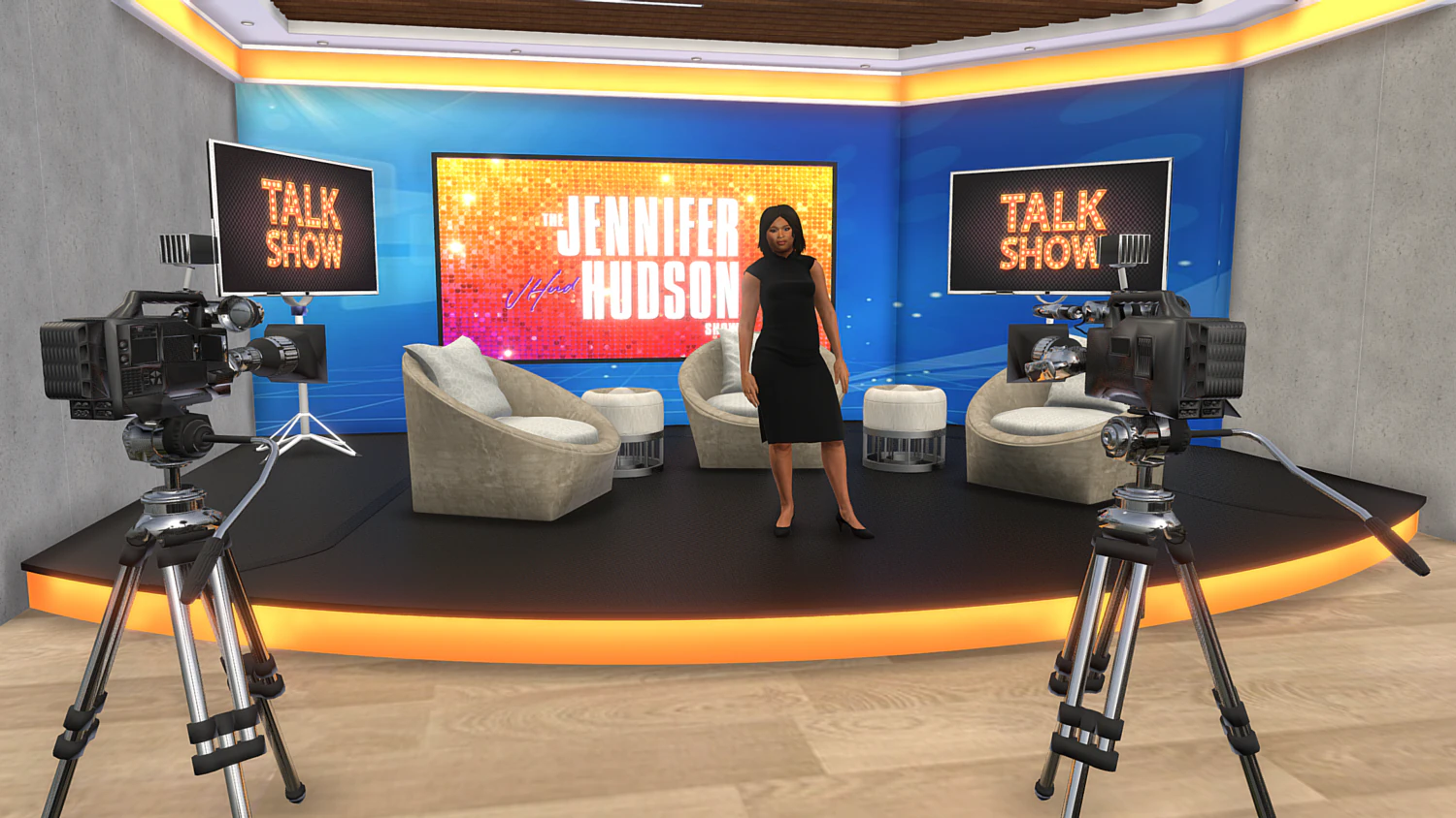 Jennifer Hudson Talk Show 3D Model .c4d .max .obj .3ds .fbx .stl .blend