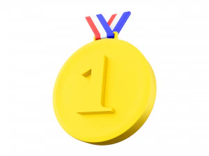 Ikon medali emas juara pertama 3d 3d salah satu jenis medali yang digunakan sebagai ikon penghargaan Model 3D
