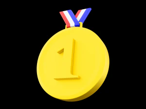 3d first place gold medal icon 3d one of the types of medals used as an award icon 3D Model