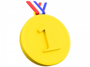 3d first place gold medal icon 3d one of the types of medals used as an award icon 3Dモデル