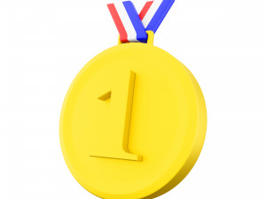 3d first place gold medal icon 3d one of the types of medals used as an award icon 3Dモデル