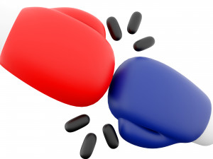 3d boxing gloves cartoon icon 3D Model