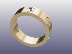 ゴールドリング結婚指輪 3Dモデル