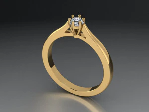 Damesring diamant 3D Model