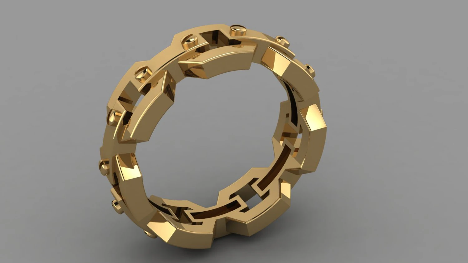 Ring Men gold 3D Model .c4d .max .obj .3ds .fbx .stl .blend 
