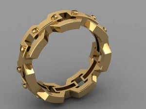 Каблучка чоловіча золота 3D Модель