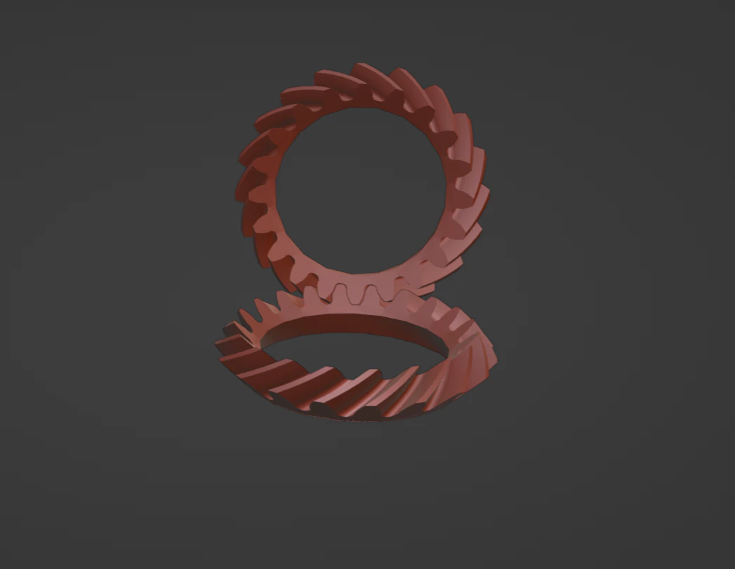 Helicoidal gear 20 teeth 3D Print Model .c4d .max .obj .3ds .fbx .stl .blend