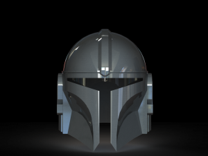 Mandalorian helmet on the head Modèles 3D en vedette