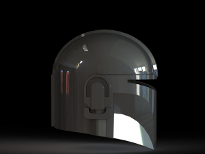 Mandalorian helmet on the head Modèles 3D en vedette