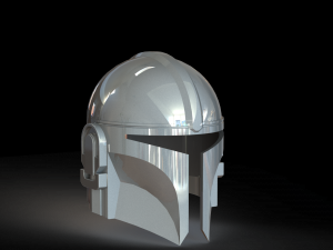 Mandalorian helmet on the head Modèles 3D en vedette