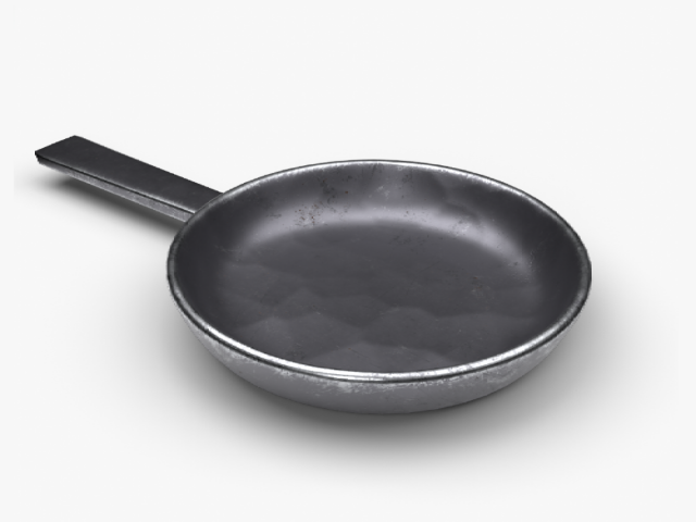 Frying pan old iron game-ready model Modèle 3D .c4d .max .obj .3ds .fbx .stl .blend 