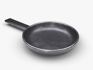 Frying pan old iron game-ready model 3D Model