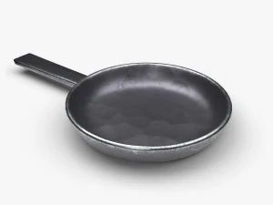 프라이팬 오래된 철 게임 준비 모델 3D 모델