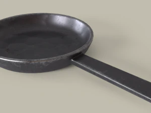 Frying pan old iron game-ready model 3D Model