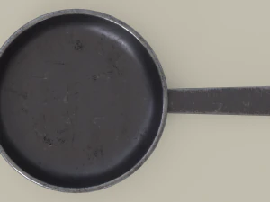 Frying pan old iron game-ready model 3D Model