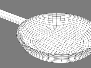Frying pan old iron game-ready model Modèle 3D