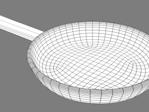Frying pan old iron game-ready model 3D Model