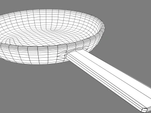 Frying pan old iron game-ready model 3D Model