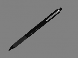 Black pen with silver 3D Model