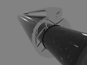 Stift schwarz marmoriert silber 3D Modell