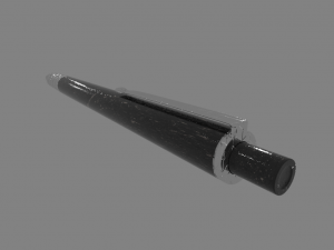 Pen black marble silver 3D Model
