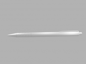 Pen black marble silver 3D Model