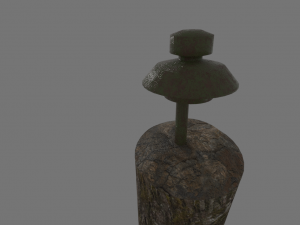 Electric rusty pole wood pole 3D Model