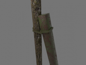 Electric rusty pole wood pole 3D Model