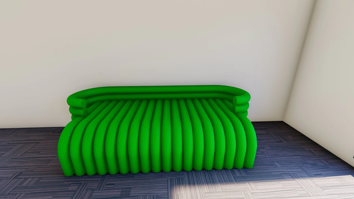 Tangled Green Couch 3D Model .c4d .max .obj .3ds .fbx .stl .blend 