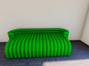 Sofá Verde Emaranhado Modelo 3D