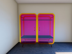 Glazed Double Door Wardrobe Modèle 3D