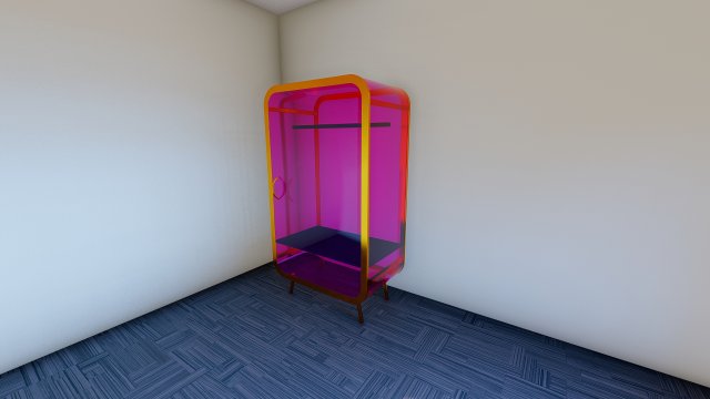 Glazed Single Door Wardrobe 3D Модель .c4d .max .obj .3ds .fbx .stl .blend